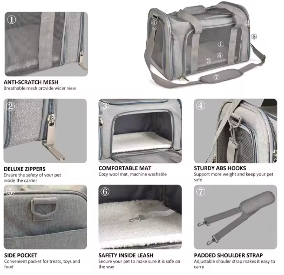 MOCHILA TRASNPORTADORA MASCOTAS PLEGABLE